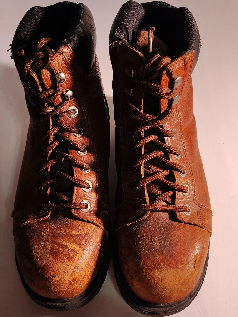 Wolverine Men's Size 7.5 Tan/Brown Leather Lace-Up Steel Toe Work Boots WM